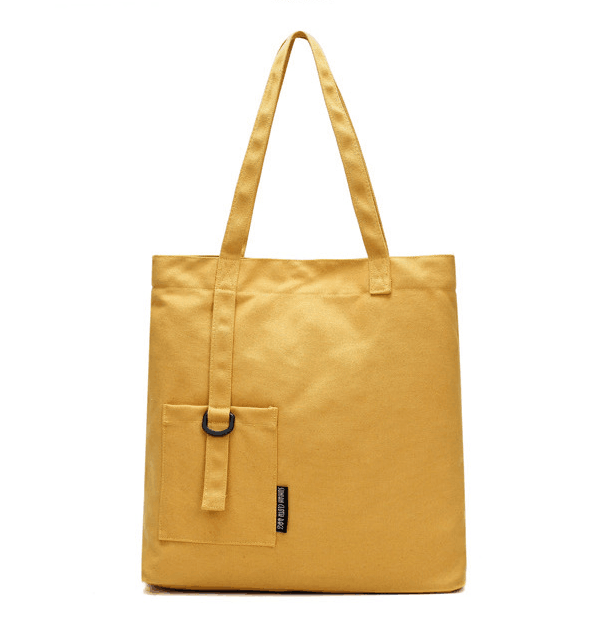 Canvas Tote Bag Featuring Attached Pouch