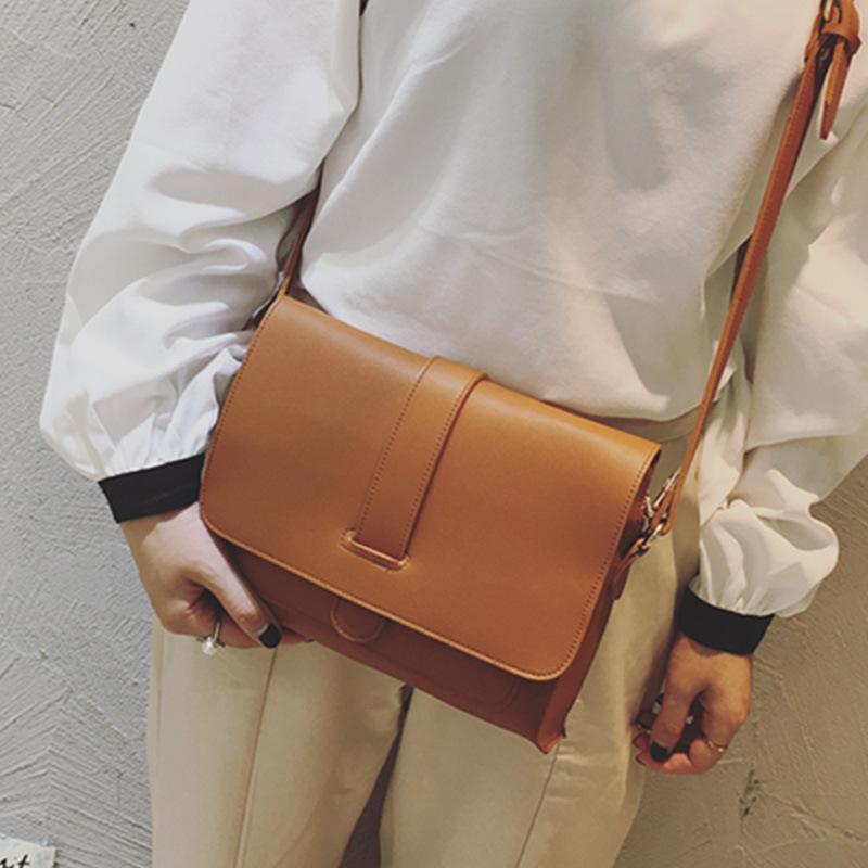 Well Match Solid Color Pu Crossbody Bag