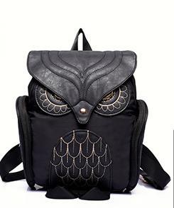 Particular Owl Design Nylon Backpack