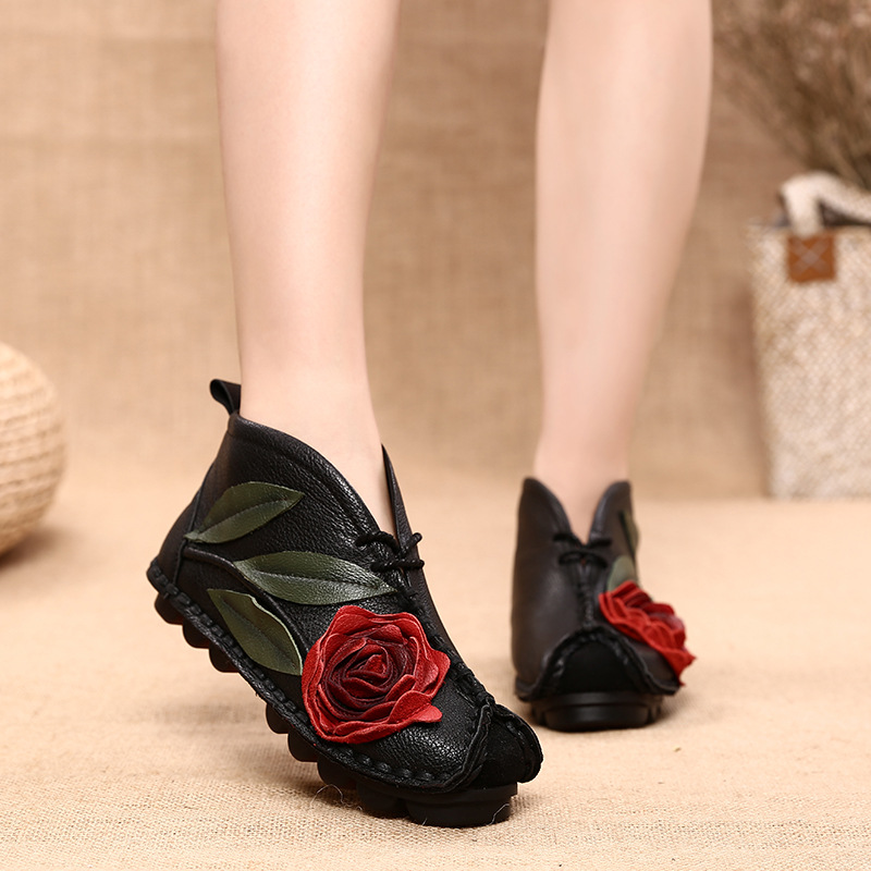 Hand Made Genuine Leather Flower Soft Comfortable Casual Flats Shoes