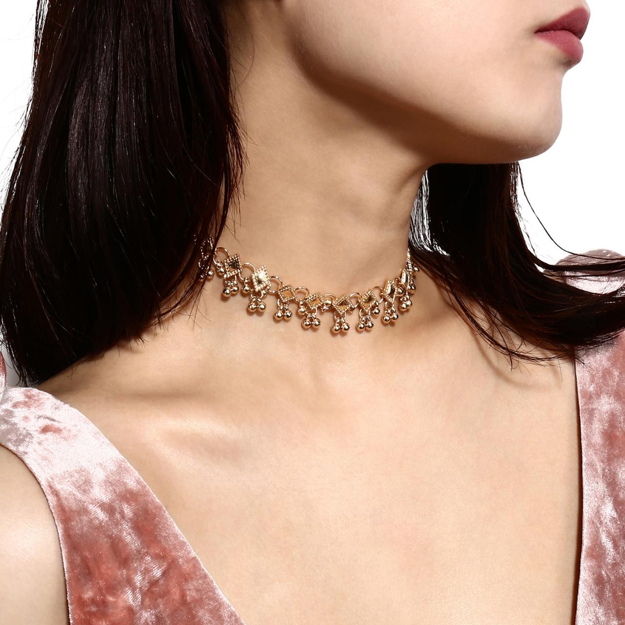Personality Fashion Simple Ccb Bead Geometry Diamond Necklace