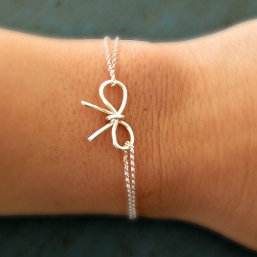Simple Bowknot Double Bracelet