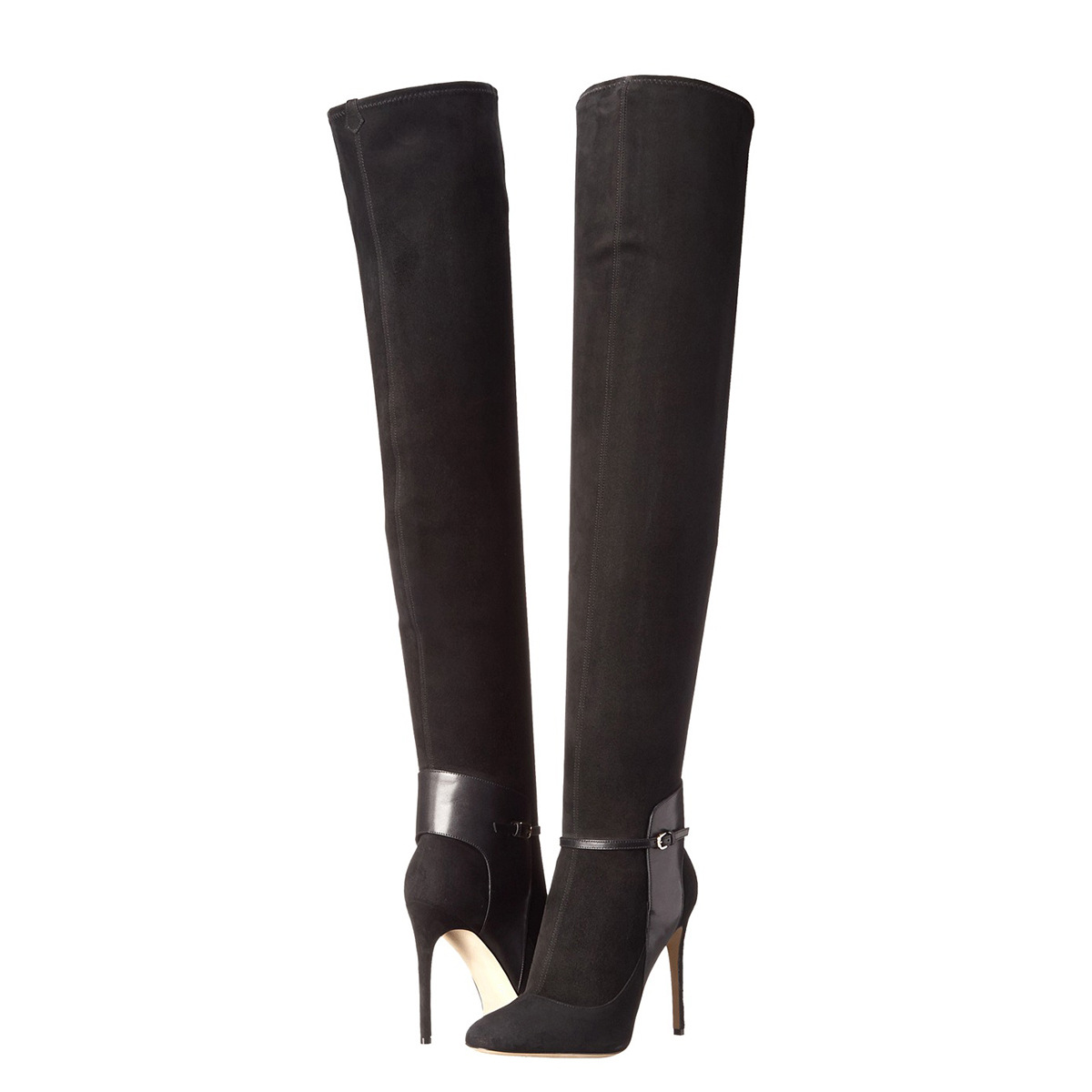 Patchwork Stiletto High Heel Pointed Toe Zipper Over The Knee Long Boots