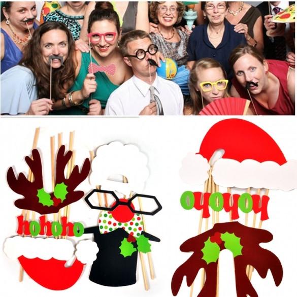 Fashion 17pcs Diy Props Wedding Moustache Lips Christmas Party Mask