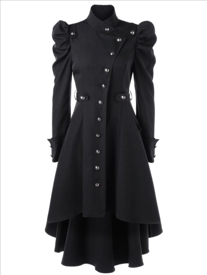 British Style Stand Collar Women Oversized Irregular Coat