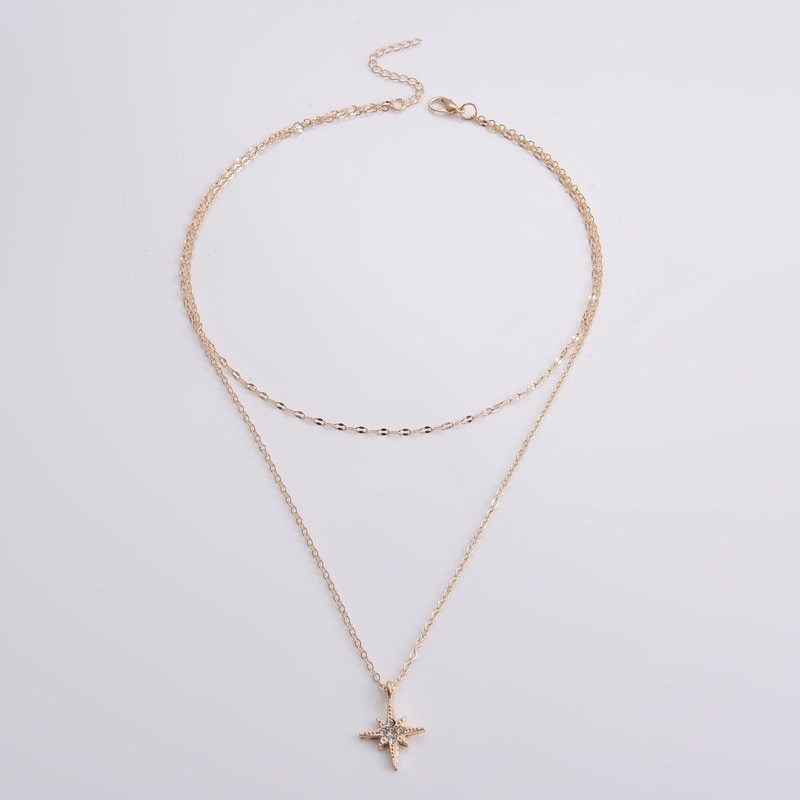 Chain Star Necklace Women Jewelry Layered Necklaces