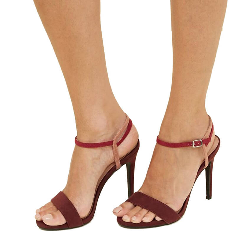 Fashion Sexy Suede Multi Open Toe High Heel Buckle Sandals