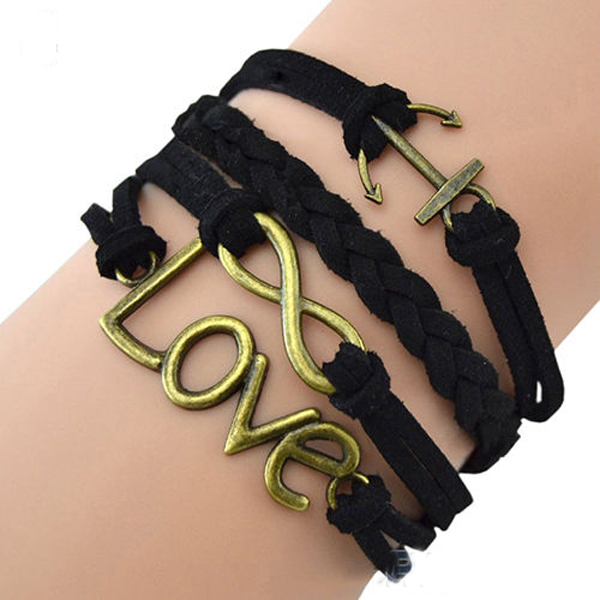 charm handmade Love 8 Word Anchor bracelet friendship gift