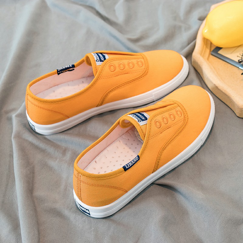 Versatile Spring Breathable Student Korean Lazy Shoes-yellow