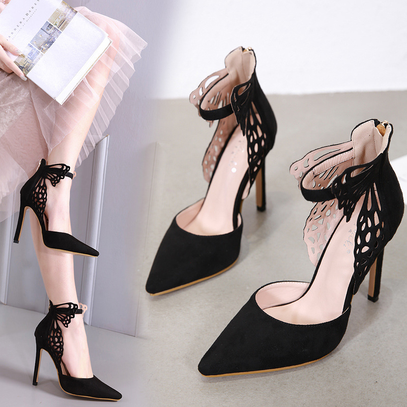 Fashion Pointed Butterfly Wings High-Heeled Women's Sandals