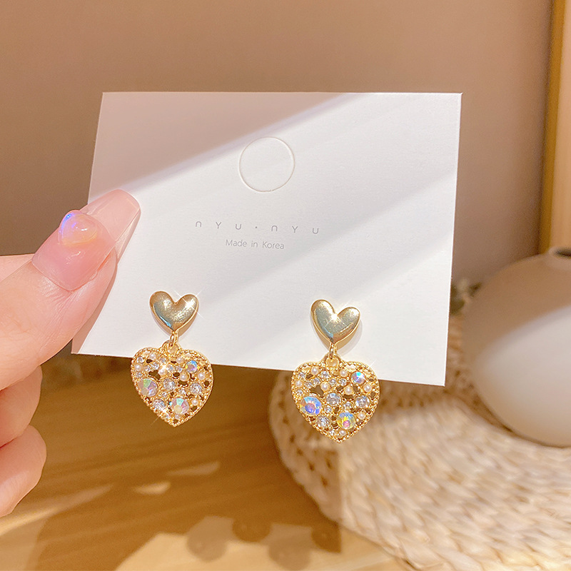 Love Pendant Earrings Color Diamond Earrings