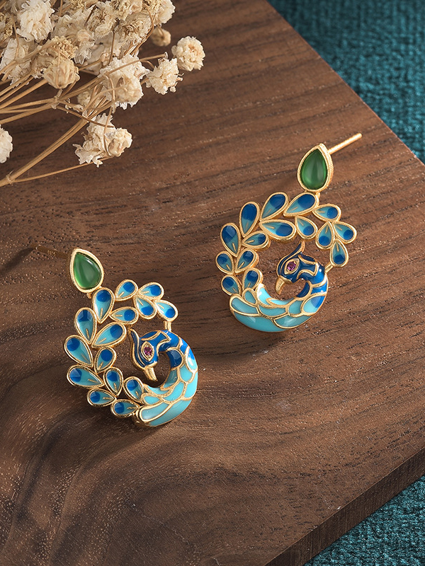Vintage Peacock Shape Earrings Accessories