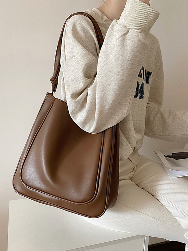Deep Brown Original Casual Chic Solid Color Bag