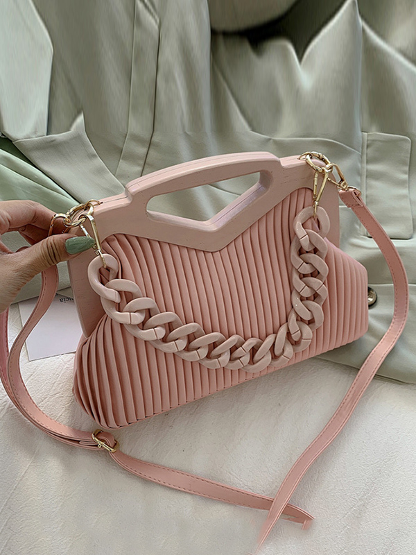Pink Fashion Urban Solid Color Pu Bag