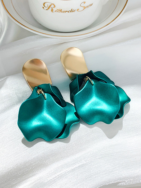 Green Stylish Solid Color Acrylic Earrings Accessories