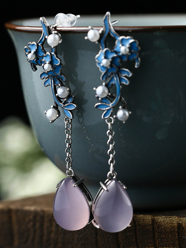 Vintage Violets Floral Earrings Accessories