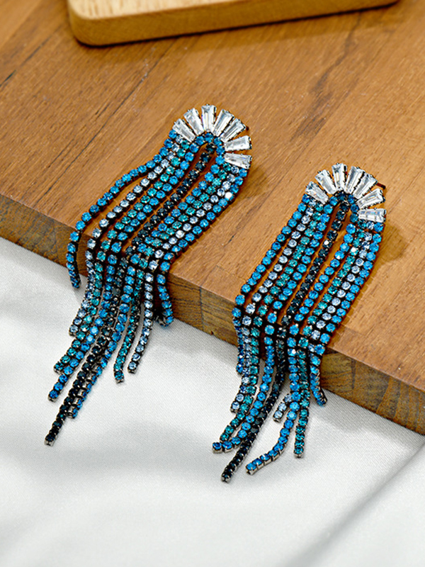 Urban Rhinestone Tasseled Earrings Accessories