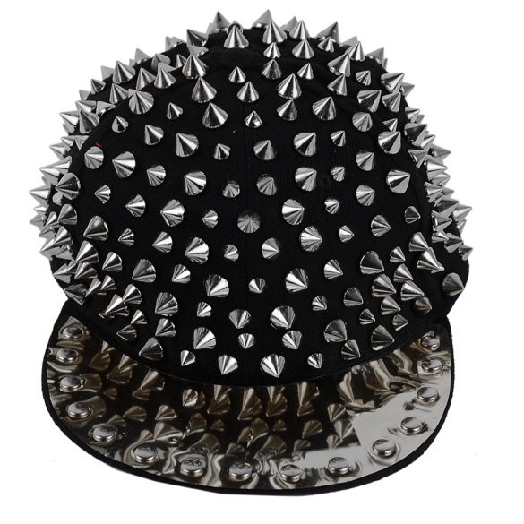 New Hedgehog Punk Hiphop Unisex Hat Gold Spikes Spiky Studded Cap ...