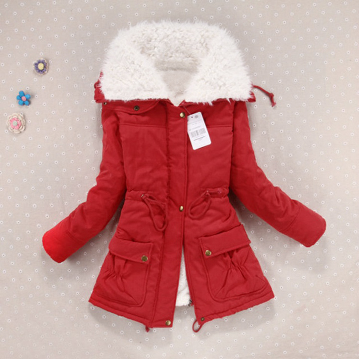Womens Winter Thickened Ladies Cotton Padded Jacket Outerwear Coat on ...