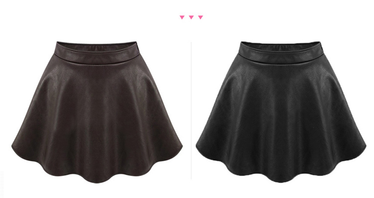Women Short High Waist Faux Leather Soft Pu Plus Size Skirt
