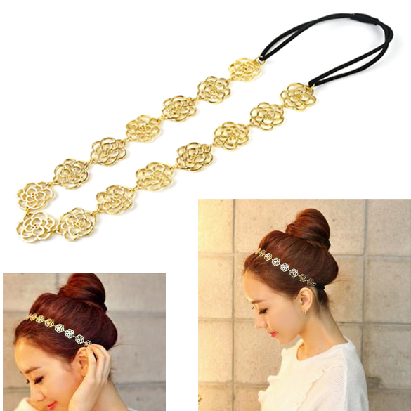 Lovely Cute Sweet Exquisite Hollow Out Rose Flower Hair Band Headband