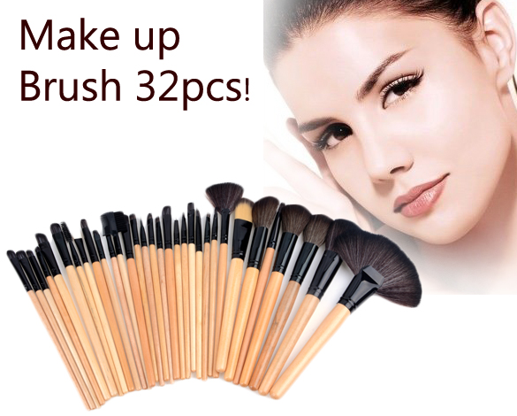 32 PCS Makeup Brush Set Cosmetic Brushes Make up Kit + Pouch Bag Case Black
