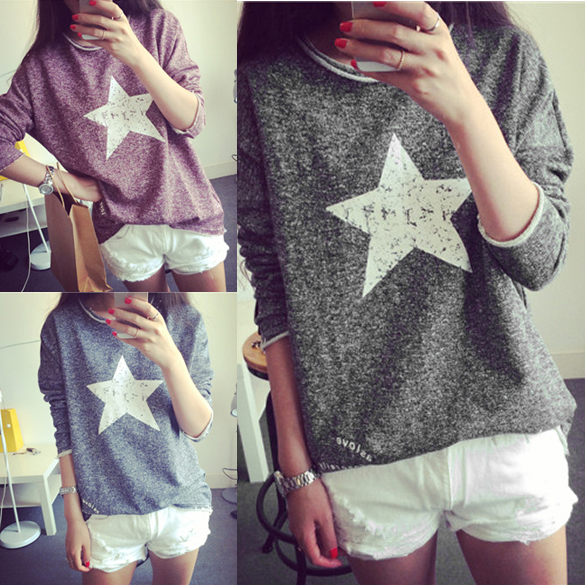 Sexy Fashion Fall Vintage Pullover Women Sweaters Casual Long Sleeved Shirt