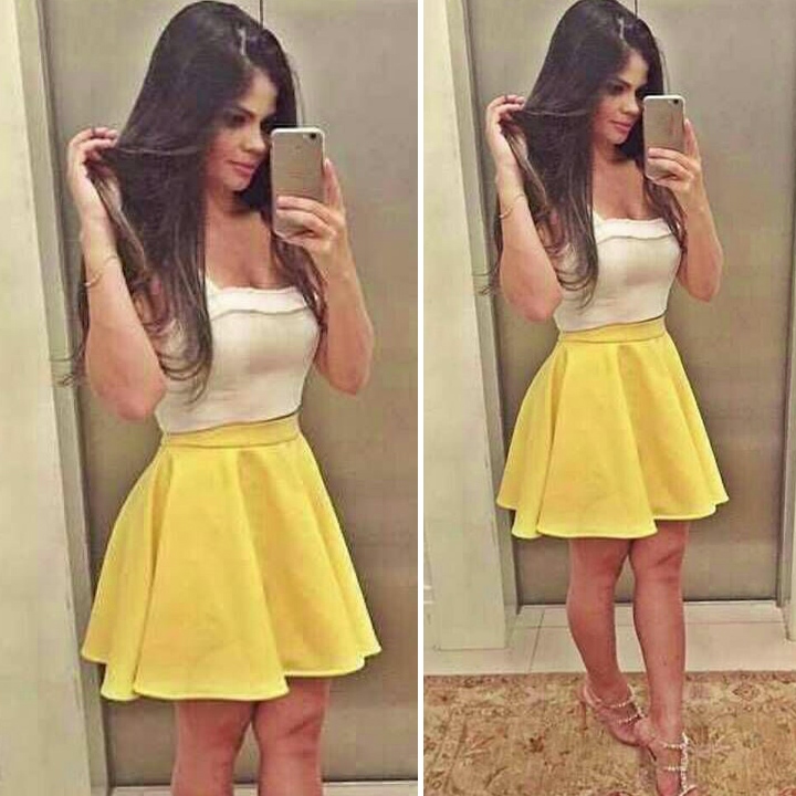crop top shirt with skirt
