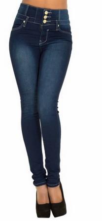 High Waist Button Elastic Skinny Plus Size Sexy Jeans