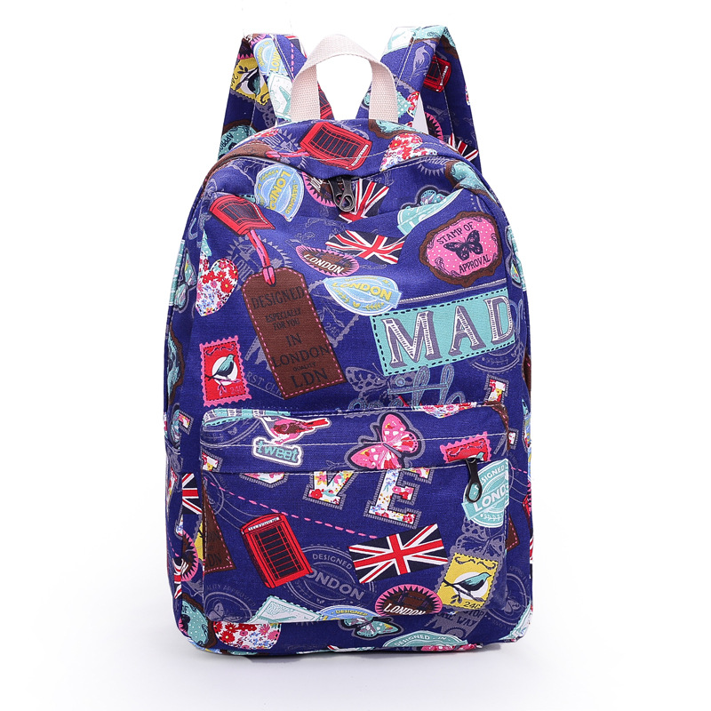 Seller Print Backpack Canvas School Travel Bag on Luulla