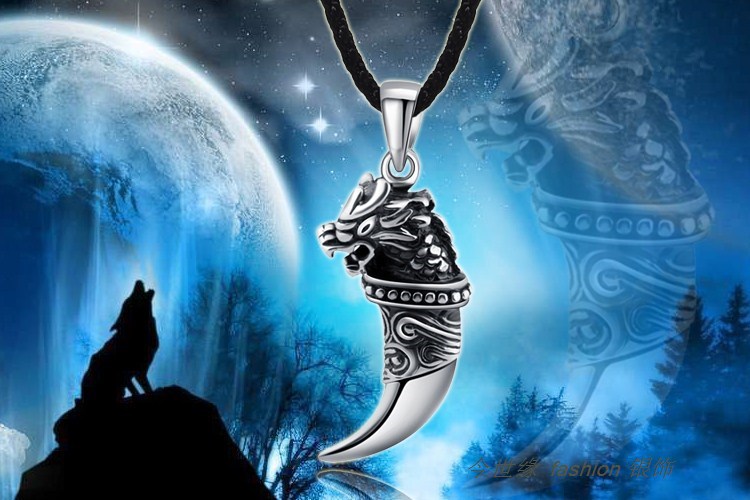 Tooth Of Wolf ，titanium Casting Pendant Necklace