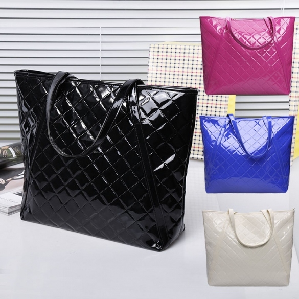 Fashion Women's Girl Plaid Synthetic Leather Handbag Shoulder Bag