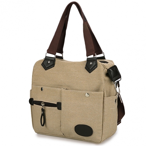 Women Canvas Many Pockets Multi-functional Shoulder Bag Handbag Cross Body Messenger Bag
