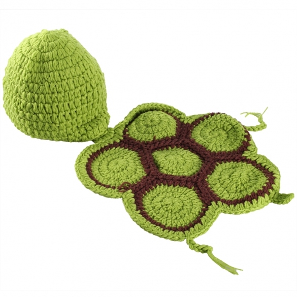 Newborn Baby tortoise hat Infant Knit Sweater Crochet photography prop hat Outfit