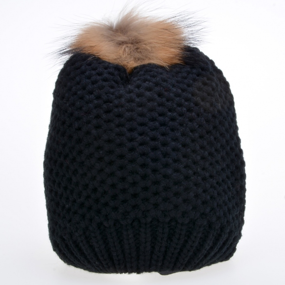Fashion Women's Stylish Knit Faux Fur Warm Cap Hat
