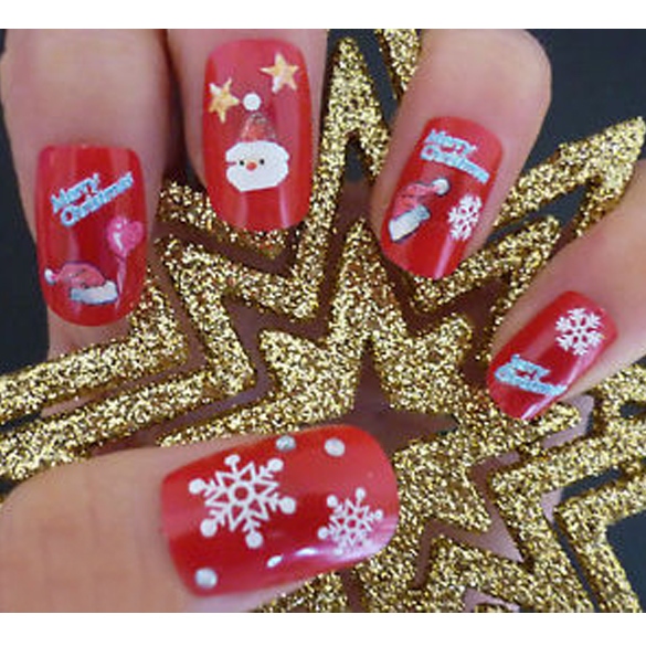 Christmas Snowflakes Design 3D Nail Art Stickers Decals 6 Sheet
