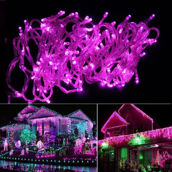 20m 200led Bulbs Christmas Fairy Party String Lights Waterproof Pink 110v Us