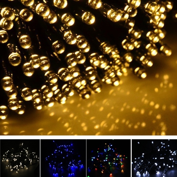 17m 100 Led Solar String Light Multi-color Waterproof Christmas Party Outdoor Decor Light