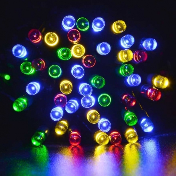 12m 100 Led Solar String Light Multi-color Waterproof Christmas Party Outdoor Decor Light