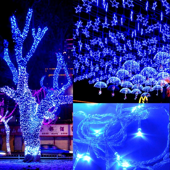 50m 300 Led Blue Lights Decorative Wedding Fairy Christmas Tree Party Twinkle String Lighting Eu