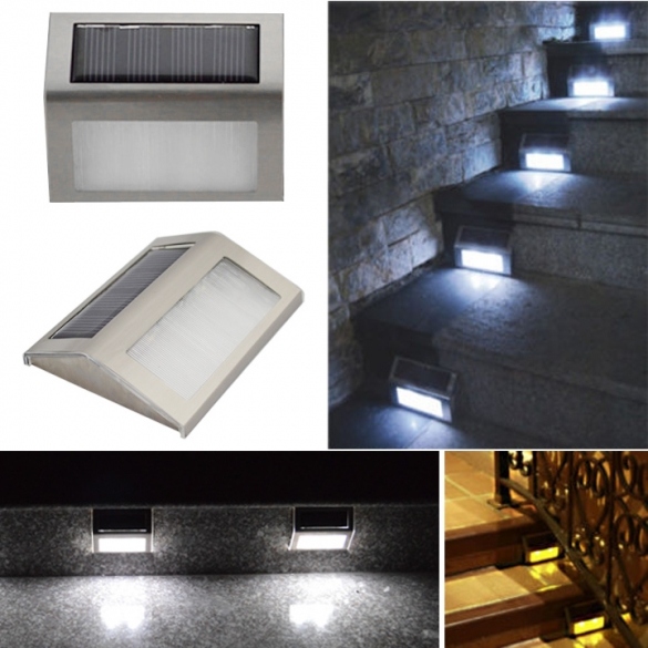 Solar Power Led Light Outdoor Home Garden Yard Wall Pathway Stair Staircase Lamp