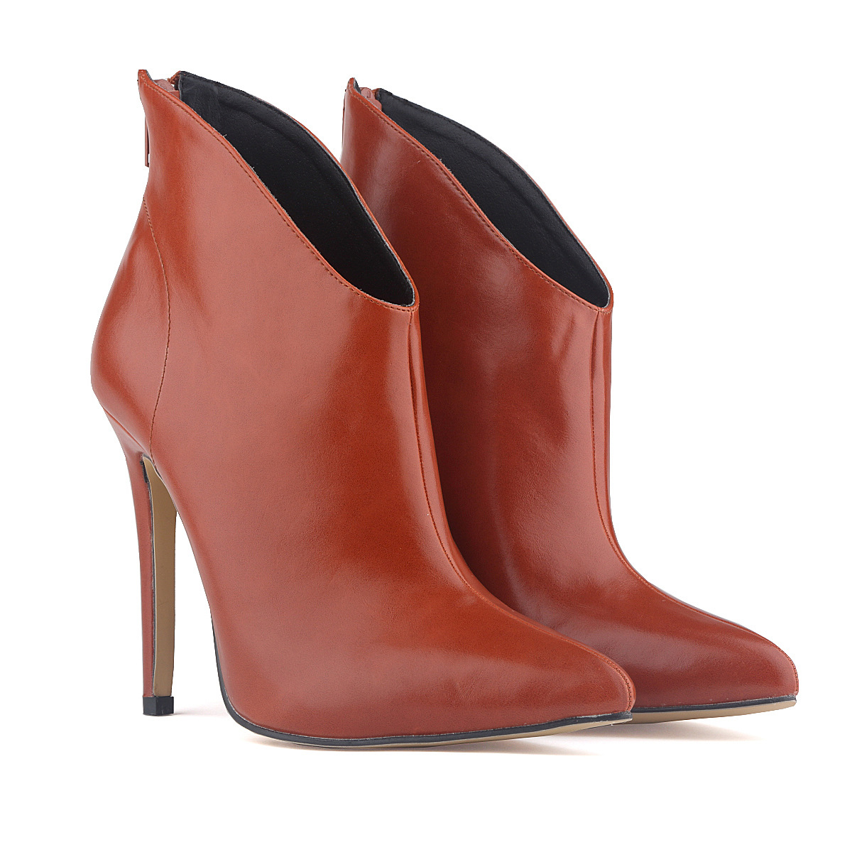 pointed toe block heel ankle boots