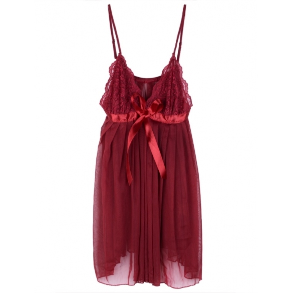 Women Lingerie Dress Intimate Sleepwear Nightwear Dress + G-string