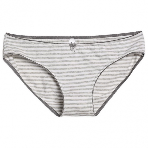 Women Low Waist Seamless Briefs Striped Print Daily Underwear Pack Of 1
