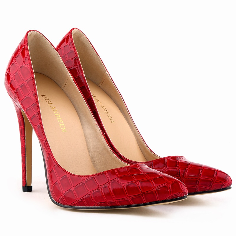 Crocodile Print Pointed-toe High Heel Stilettos