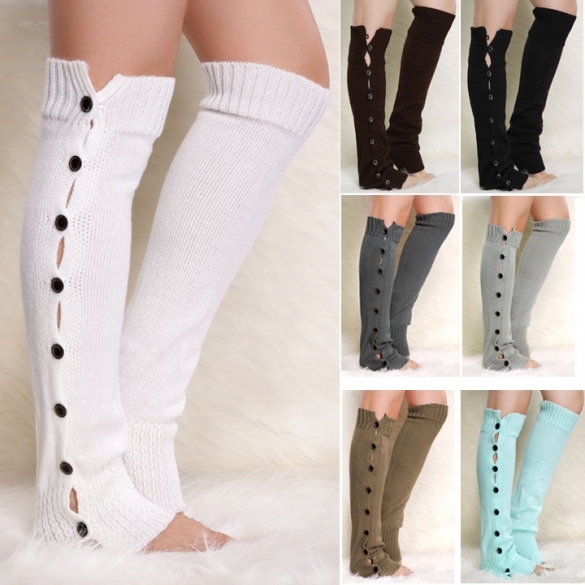 Fashion Winter Women's Knit Crochet Button Leg Warmer Boot Leggings??socks