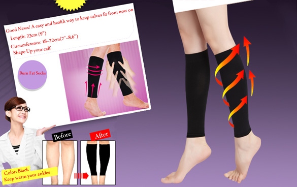 Thin Leg Calves Shaper Burn Plus Size Socks Compression Stovepipe Warmer