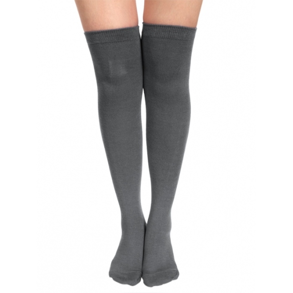 Zeogoo Sexy Women Girls Solid Opaque Over Knee Thigh High Stockings Socks