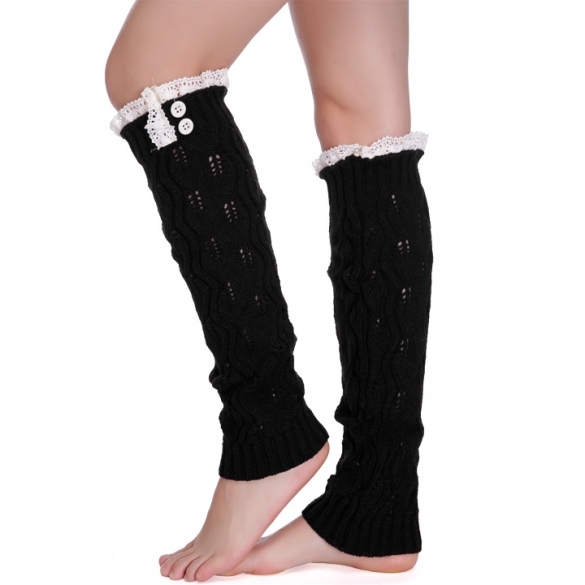 Women Lady Girls Knitted Thigh-High Sock Knitted Boot Sock Leg Warmers