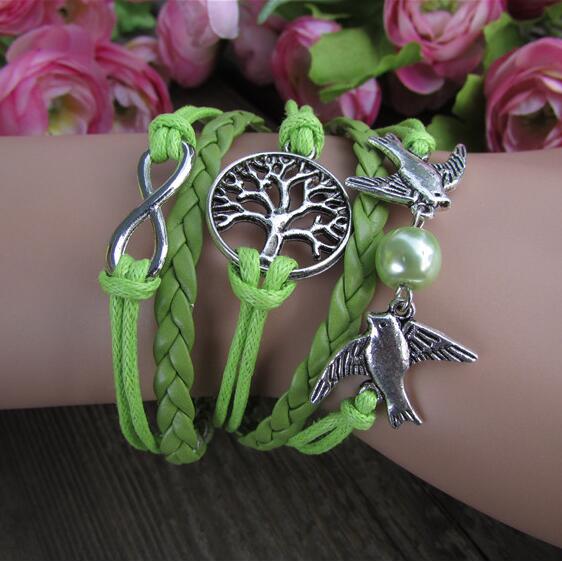 Beautiful Dove Tree Of Life Woven Bracelet
